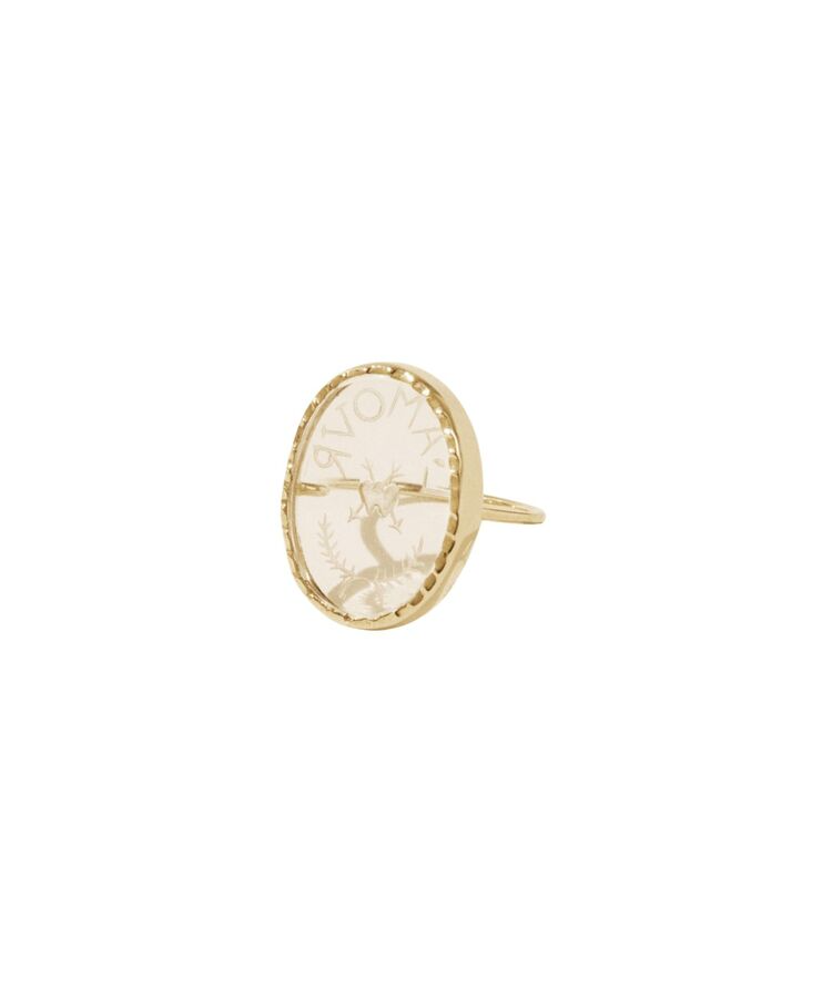 L'AMOUR yellow gold and rock crystal ring