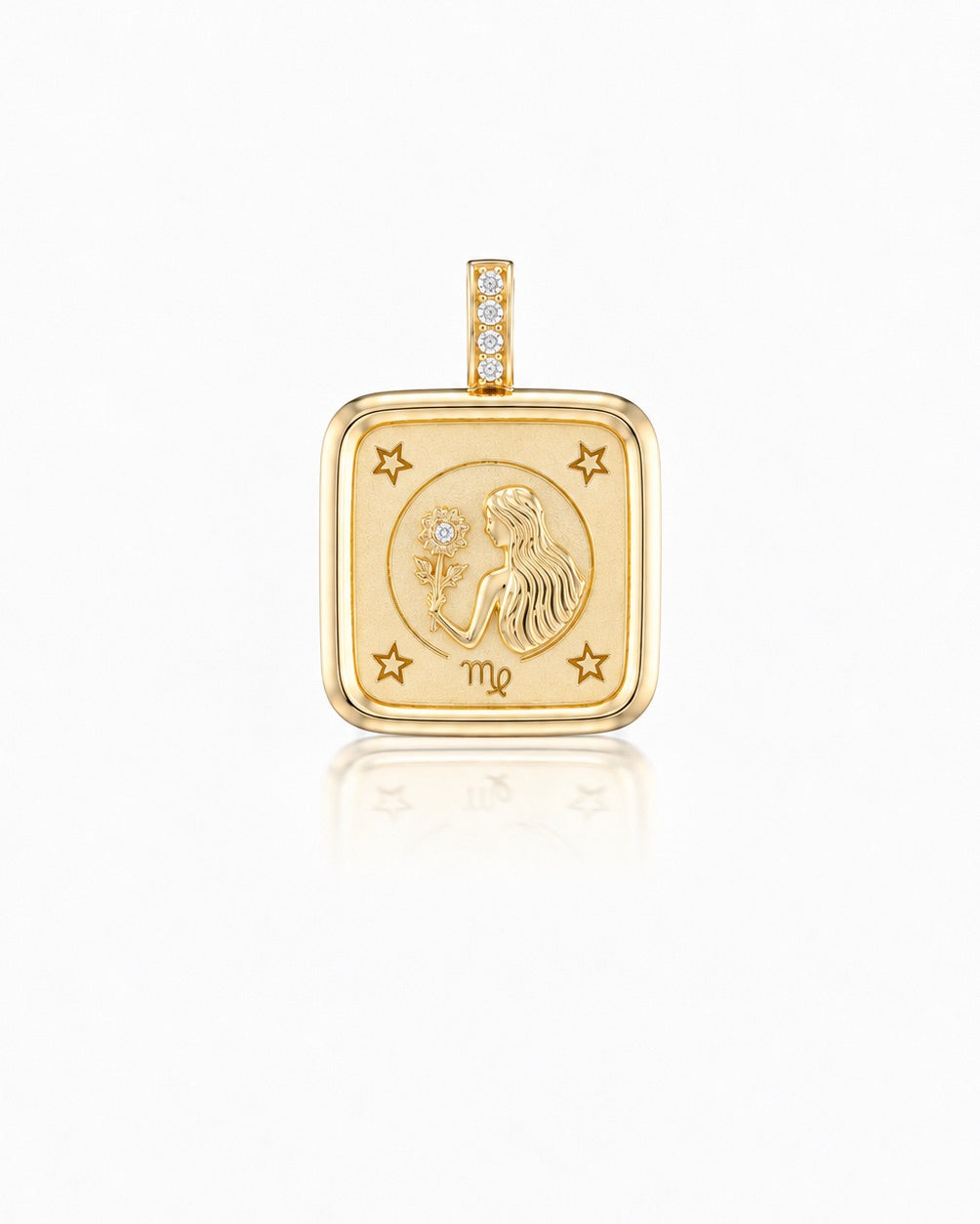 Mini Square Zodiac Diamond Pendant