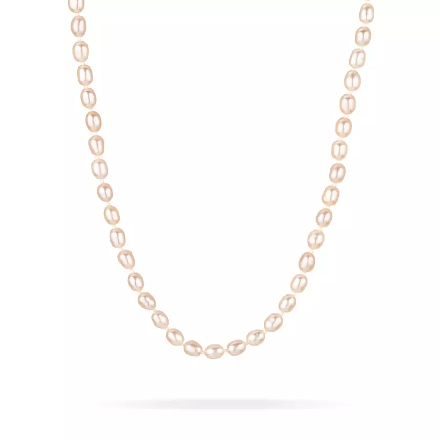 CHUNKY PINK SEED PEARL and 14 - carat gold necklace