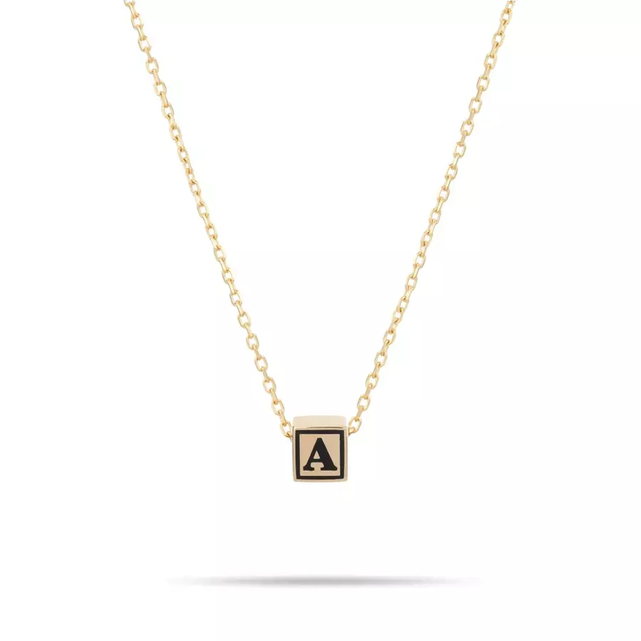 BEAD PARTY CERAMIC INITIAL 9-carat gold necklace
